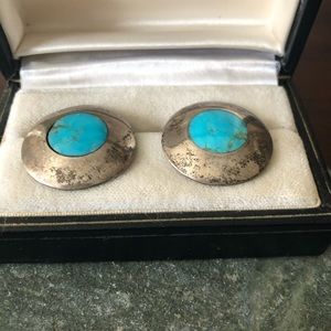 Vintage sterling earrings, possibly turquoise